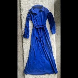 Like New, Maxi Dress Button Down with Pockets Long Casual Dress, Size S